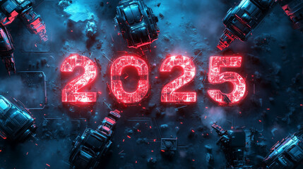 2025 new year number graphic design and art fantasy