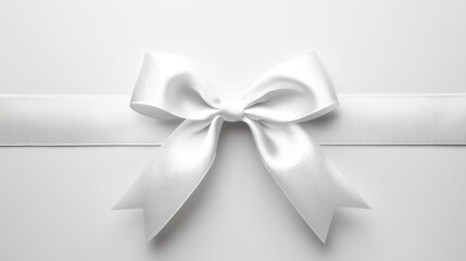 White ribbon bow isolated on white