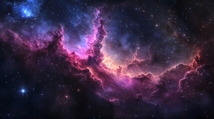Fototapeta premium beautiful nebula in space, starry night art with clouds
