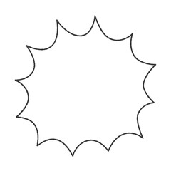 ギザギザな黒い線の吹き出し - シンプルなコミック調のバナーやフレームの素材
