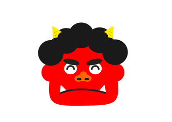 笑う赤鬼の顔