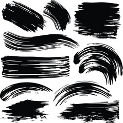 Brush strokes text boxes Vector paintbrush set