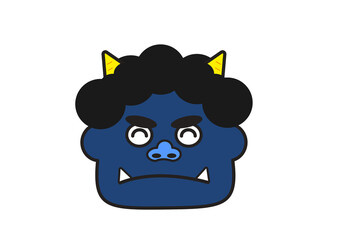笑う青鬼の顔