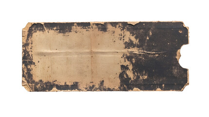 Aged and Weathered Vintage Ticket with Unique Textures and Patterns from a Bygone Era
