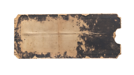 Aged and Weathered Vintage Ticket with Unique Textures and Patterns from a Bygone Era