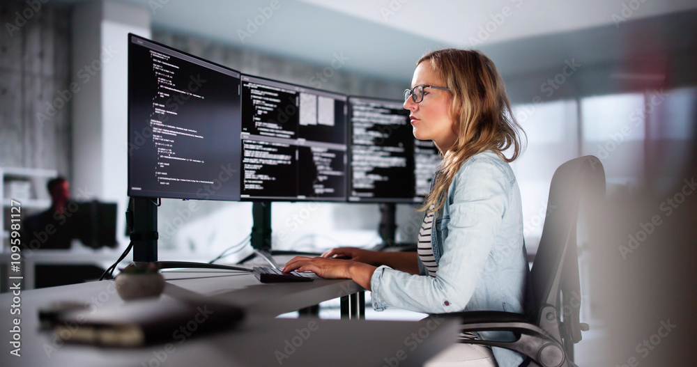 Poster Software Programmer Or Coder Woman
