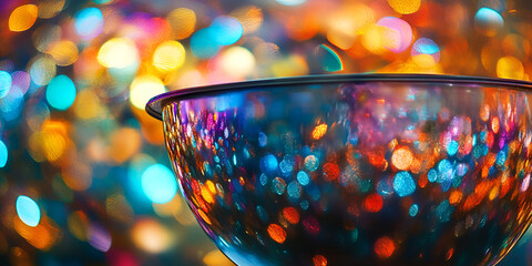 Colorful Bowl with Blurred Background and Motion Effect