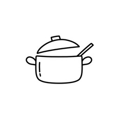 pan kitchen tool line icon