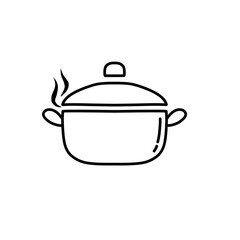 pan kitchen tool line icon