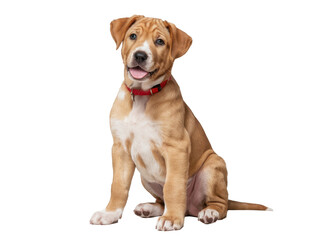 Calm Dog Sitting Peacefully Isolated on a Transparent Background