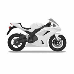 Flat Motorcycle Vector Illustration with Shadow - Professional Quality Image for Graphic Design Projects