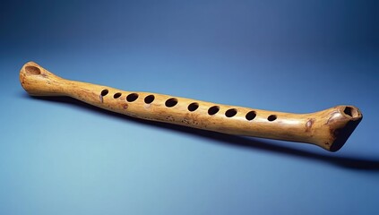 Fototapeta premium Ancient Wooden Flute: A Musical Artifact