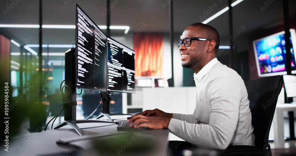 Aufkleber Web Developer Coding On Computer