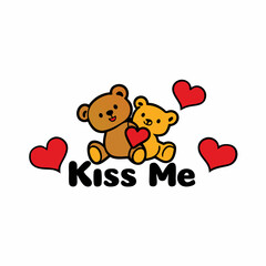 sticker design of kiss me
