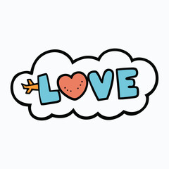 sticker design of love