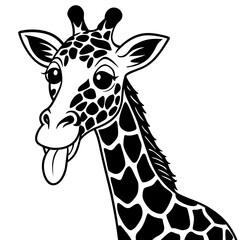 Naklejka premium giraffe head vector