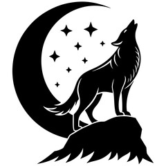 wolf howling at the moon