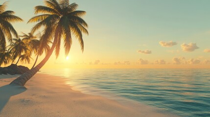 Sunrise over tranquil beach coastal paradise nature scene serene environment aesthetic viewpoint peaceful vibes