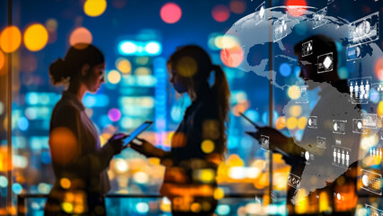 A concept image of digital networking