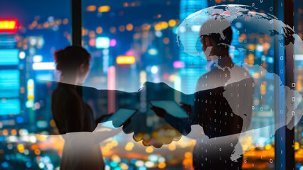 A concept image of digital networking