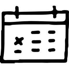 Calendar single vector line icon