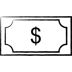 Dollar single vector line icon