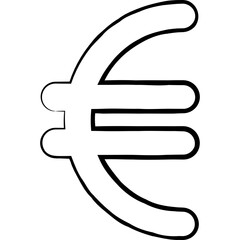 Euro single vector line icon