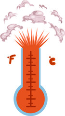 Overheated Red Thermometer Explodes Bursting from Extreme Heat