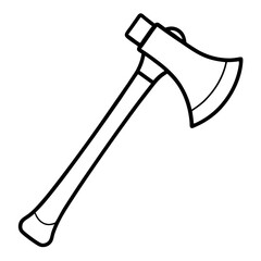axe silhouette vector illustration line art transparent background