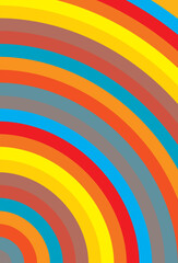 Vibrant abstract background design featuring colorful concentric circles. Modern, geometric pattern ideal for backgrounds, wallpapers, or artistic prints