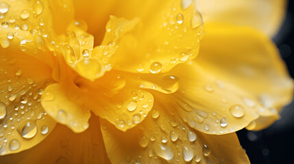 yellow flower with dew drops
