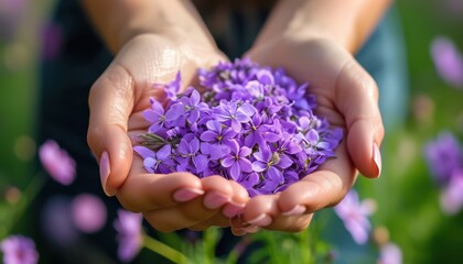 flowers in women's hands