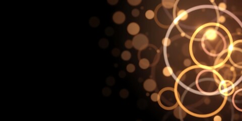 Abstract Background with Interconnected Circles Made of Light, digital painting, luminescent circles, modern style