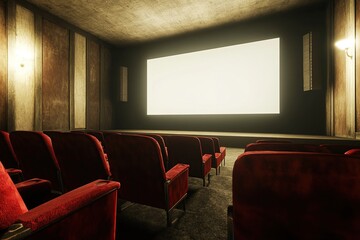 Empty Vintage Cinema Hall: Awaiting the Show