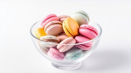 colorful macaroons in a bowl