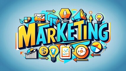 Dynamic Marketing Design.A Vibrant Vector Illustration of Creativity and Strategy