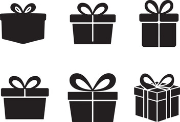 Gift box icon set. Christmas gift box Vector illustration