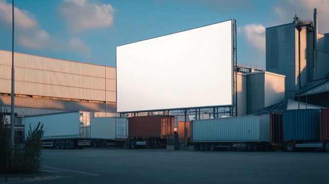 Empty big advertising billboard in city, adboard