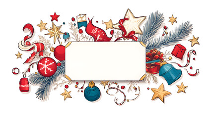 Fototapeta premium Christmas and new year with Elegant Ornaments Style Perfect for Tags, Posters, and Banners with Space for Text