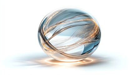 Abstract glass sphere with swirling patterns