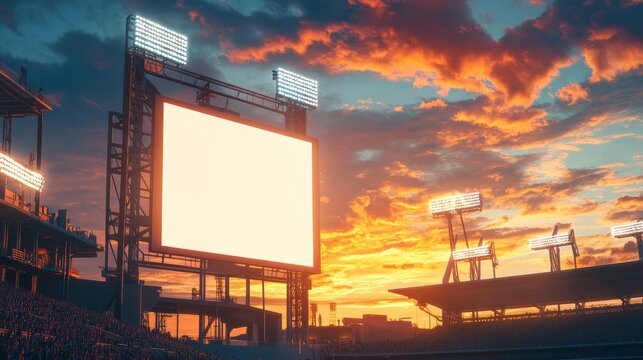 Empty big advertising billboard in city, adboard
