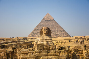 sphinx and pyramid