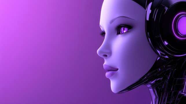 Girl, Chatbot Chat with Artificial Intelligence. Fine-tuning an AI algorithm in lab powered. Futuristic abstract background for Business Science and technology. Banner. Generative Ai content.