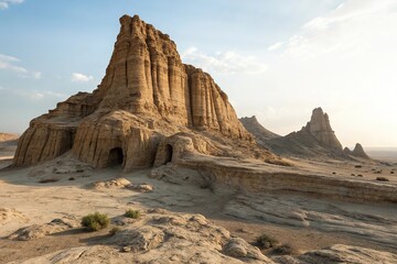 Fototapeta premium Ancient rock formation with eroded fins, geological formations, unique shapes