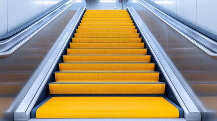 Obraz premium Bright Yellow Escalator Steps 