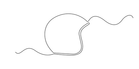 continuous line drawing of a motorbike helmet without visor.one line drawing of classic helmet without visor.head protection single line vector illustration.isolated white background
