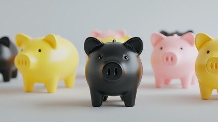Black Piggy Bank  Savings  Finance  Money  Investment  Budget  Goals  Financial Planning