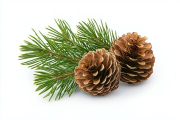 Festive Pine Cones and Sprig  Winter Holiday Decor  Nature  Botany