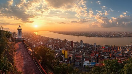  Panoramic Photo of the View of Guayaquil from the Top of the City