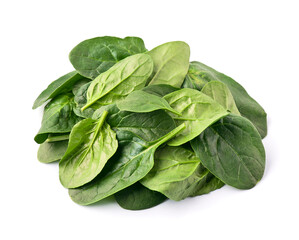 Spinach salad leaves on white backgrouds